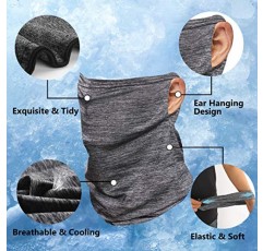 JSPA 목 각반 Earloop 얼음 실크 냉각 스포츠 얼굴 스카프 Balaclava Bandana Headwear for Dust Outdoors