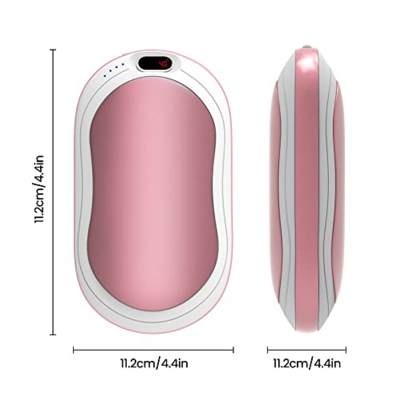 FVSA 충전식 손난로, 10000mAh 고속 충전 손난로 겨울 스포츠, 스키, 선물용 양면 가열 기능이 있는 캠핑 손난로/전원 은행/손전등/손난로 겨울