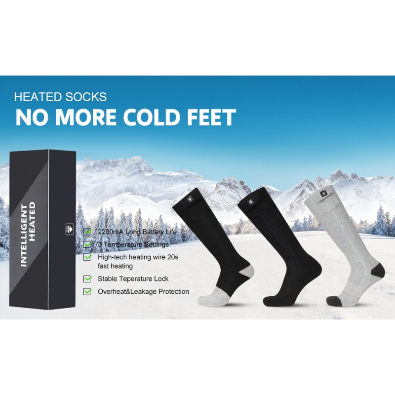 SAVIOR HEAT 남성 여성을위한 가열 양말, 충전식 전기 배터리 따뜻한 양말, 추운 날씨 겨울 열면 난방 양말 야외 캠핑 승마 사냥 스키를위한 발 따뜻하게