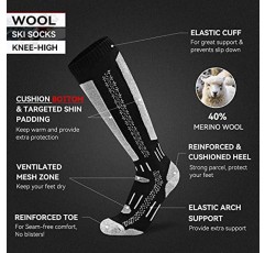 바쁜 양말 남성용 여성용 메리노 울 스키 양말 겨울 따뜻한 양말 스키 스노우 보드 야외 스포츠 추운 날씨
