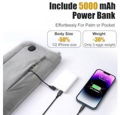 5000mAh 배터리 팩이 포함된 손난로 충전식 주머니, 지퍼 장갑 주머니가 있는 휴대용 Electirc 손난로, 3개의 열 모드 및 2개의 가열 영역, 성인 및 어린이를 위한 가열식 손난로 주머니