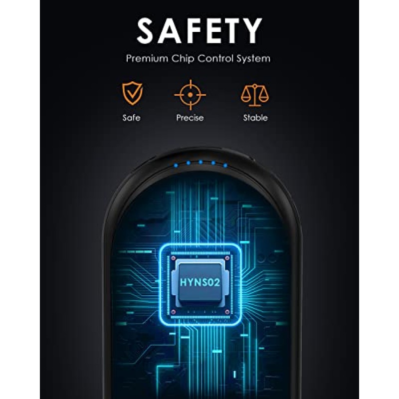 손난로, 충전식 10000mAh 전기 재사용 가능 손난로, 휴대용 포켓 2-in-1 손난로/15시간 지속 가열 기능, 3가지 열 수준 및 LED 디지털 디스플레이