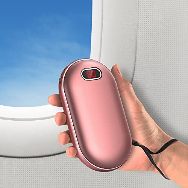 충전식 손난로, RARF 10000mAh 전기 재사용 가능한 손난로 보조베터리, 야외, 캠핑, 하이킹, 여성 남성을 위한 훌륭한 선물용 충전식 히터