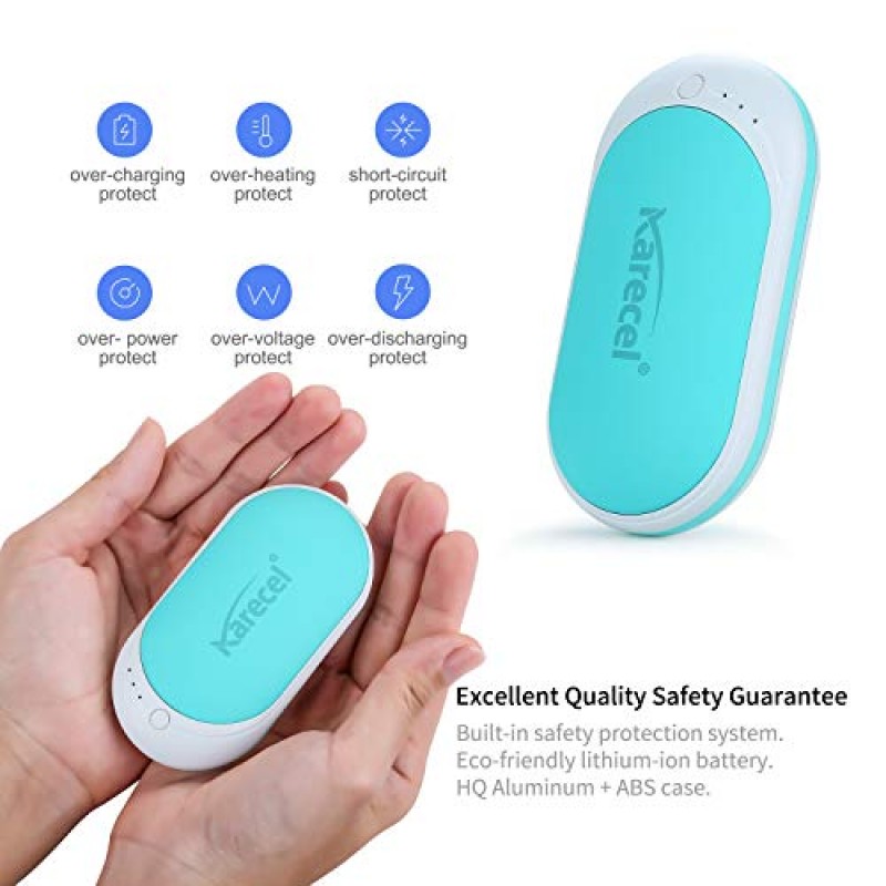Karecel 손난로 충전식, 전기 손난로 재사용 가능 5200mAh 휴대용 USB 히터 핫 포켓 온열기 열 핸드워머, 남성과 여성을 위한 멋진 겨울 선물 야외 사냥 캠핑