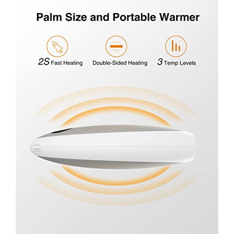 손난로 충전식, 1팩 재사용 가능 5200mAh 손난로 휴대용 전기 포켓 워머, USB 배터리 전원 은행 핸드 히터 골프, 사냥, 캠핑에 적합 여성 남성을 위한 따뜻한 선물