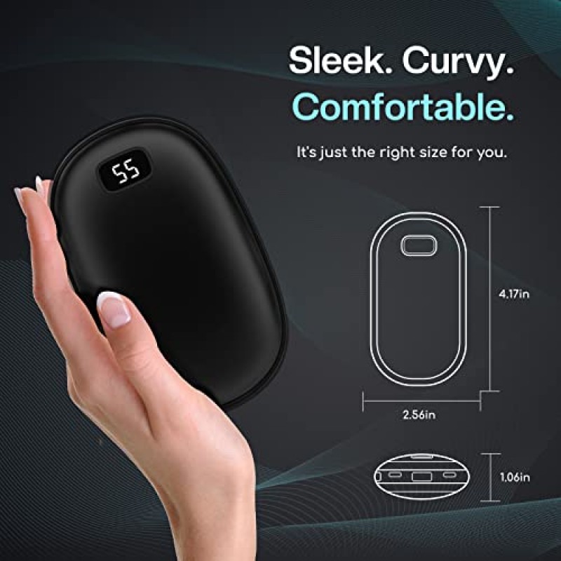 Coococo 2-in-1 손난로 충전식 및 보조베터리, USB 재사용 손난로, 포켓 크기, 양면 전기 손난로, 야외 캠핑, 골프, 사냥, 그녀, 그 사람, 엄마, 아빠를 위한 선물