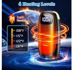 충전식 손난로 - 2팩 전기 손난로 14000mAh, 16시간 보온 양면 난방 최대 131°C, 재사용 가능한 손난로 레이노, 사냥, 골프, 캠핑용 포켓 히터