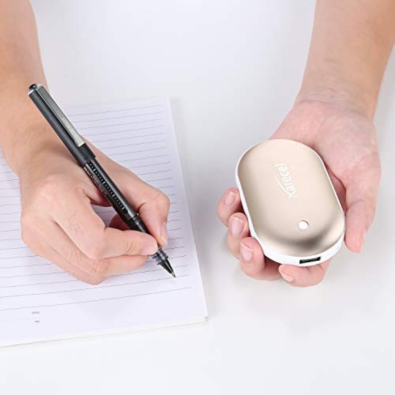 Karecel 손난로 충전식, 전기 손난로 재사용 가능 5200mAh 휴대용 USB 히터 배터리 핫 포켓 온열기 열 핸드워머, 남성과 여성을 위한 멋진 겨울 선물 야외 캠핑 스키