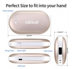 Karecel 손난로 충전식, 전기 손난로 재사용 가능 5200mAh 휴대용 USB 히터 배터리 핫 포켓 온열기 열 핸드워머, 남성과 여성을 위한 멋진 겨울 선물 야외 캠핑 스키