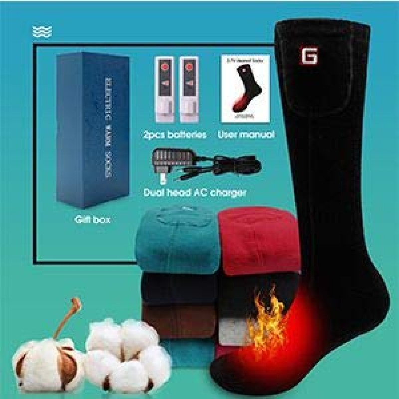 MMlove 충전식 배터리 가열 양말 전기 가열 양말 하이킹 온난화 양말