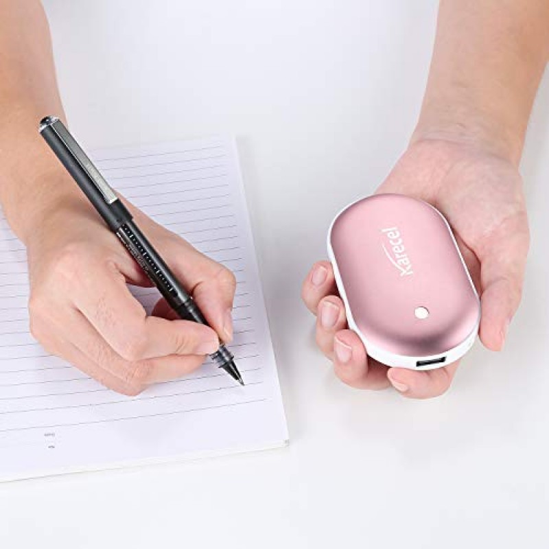 Karecel 충전식 손난로, 전기 손난로 5200mAh 보조베터리 재사용 가능한 손난로, 휴대용 USB 손난로 히터 배터리 포켓 워머, 추운 겨울 남성과 여성을 위한 최고의 선물