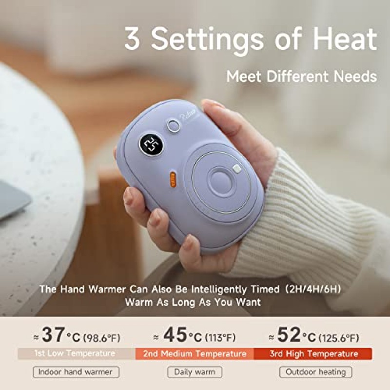 NeasupLife 손난로 충전식 및 10000mah 보조베터리 2 in 1 전기 휴대용 Handwarmer 재사용 가능한 히터 5-12H 난방 배터리 포켓 워머 여성 소녀 겨울을 위한 최고의 선물