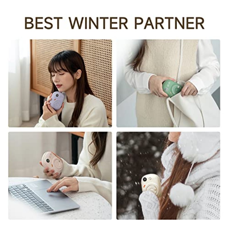 NeasupLife 손난로 충전식 및 10000mah 보조베터리 2 in 1 전기 휴대용 Handwarmer 재사용 가능한 히터 5-12H 난방 배터리 포켓 워머 여성 소녀 겨울을 위한 최고의 선물