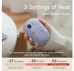 NeasupLife 손난로 충전식 및 10000mah 보조베터리 2 in 1 전기 휴대용 Handwarmer 재사용 가능한 히터 5-12H 난방 배터리 포켓 워머 여성 소녀 겨울을 위한 최고의 선물