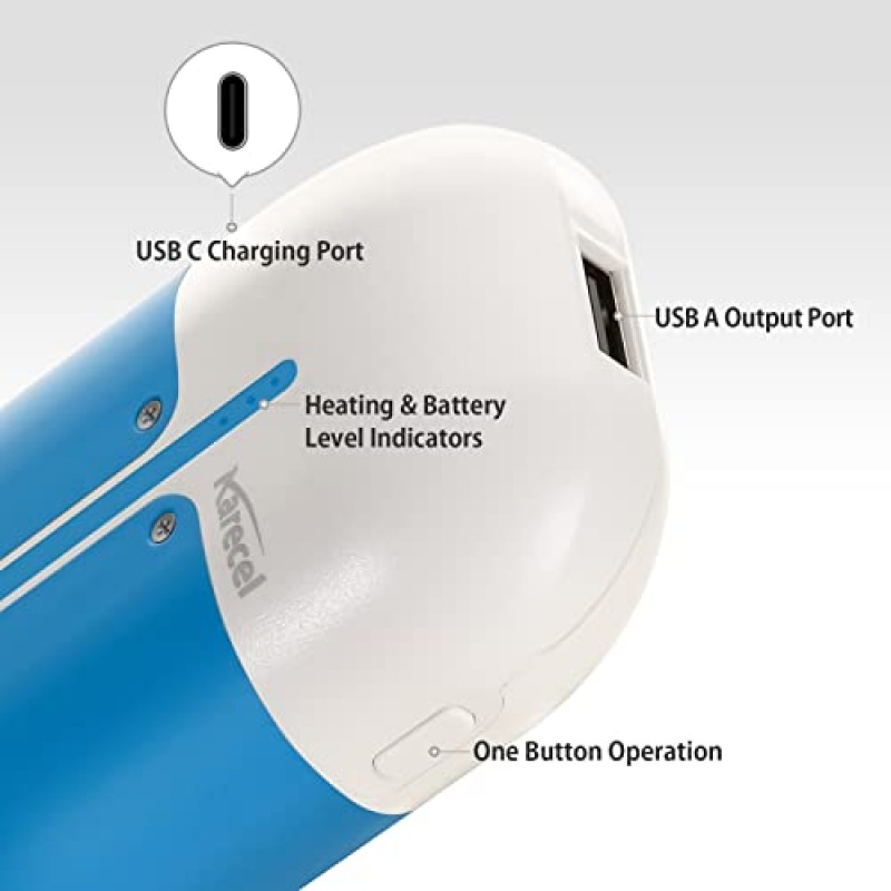 Karecel 손난로 충전식, 10000mAh 손난로 전기 Handwarmers 보조베터리, 뜨거운 재사용 가능한 포켓 손난로, 여성과 남성을 위한 훌륭한 겨울 선물 골프/사냥/캠핑/하이킹/낚시