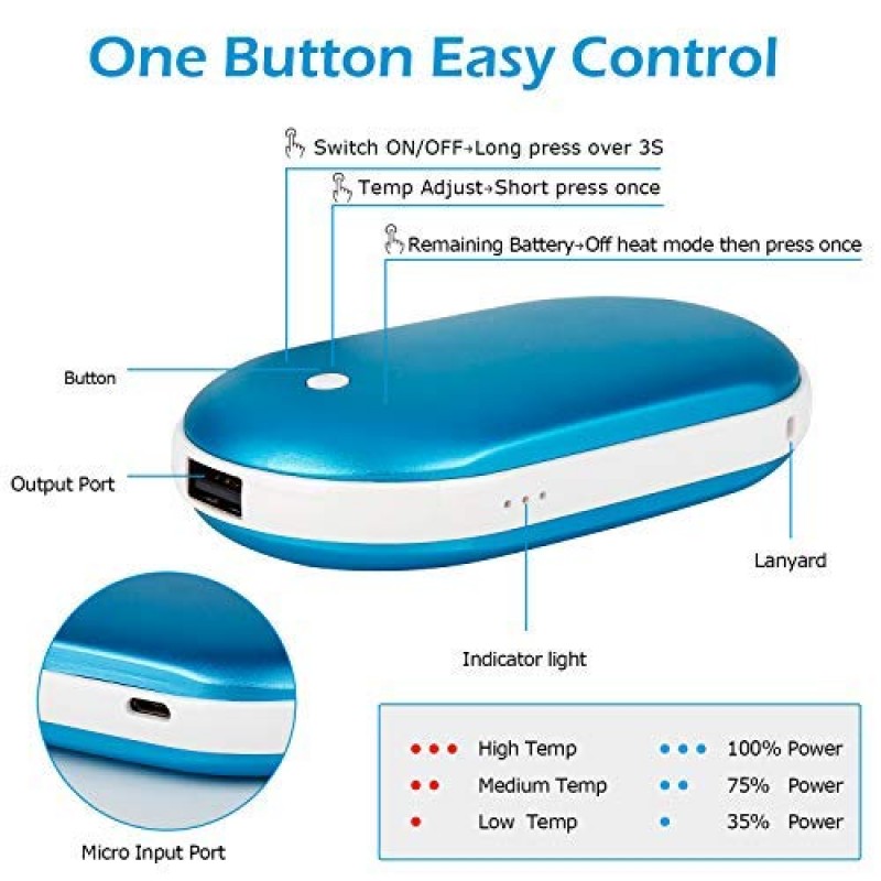 Lukang 재사용 가능한 전기 손난로/충전식 Power_Bank 5200 mAh