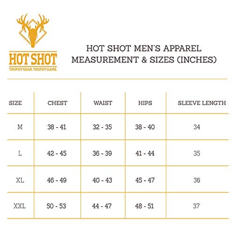 HOT SHOT 남성용 엘리트 카모 헌팅 턱받이, 방수, 절연, 하루 종일 사용하도록 설계됨