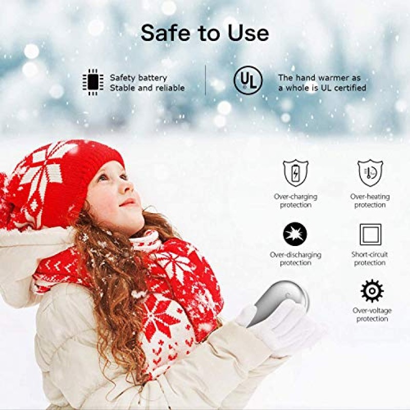 Yogaxn 손난로 충전식, 4000mAH 전자 보조베터리 배터리 USB 손난로 휴대용 히터 재사용 가능 3단계 조절 가능 야외 스포츠, 사냥, 캠핑, 여성용 선물용으로 적합