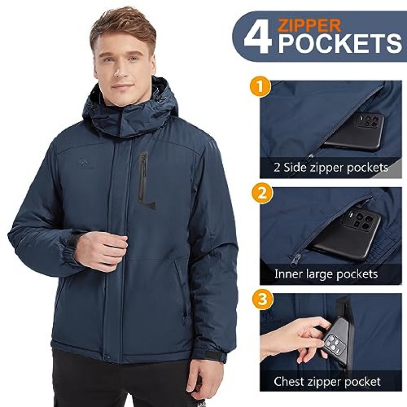 GOLDEN CAMEL 남성용 겨울 자켓 방풍 스키 스노우 자켓 방수 Thicken Parka 레인 자켓 Warm Puffer Coat