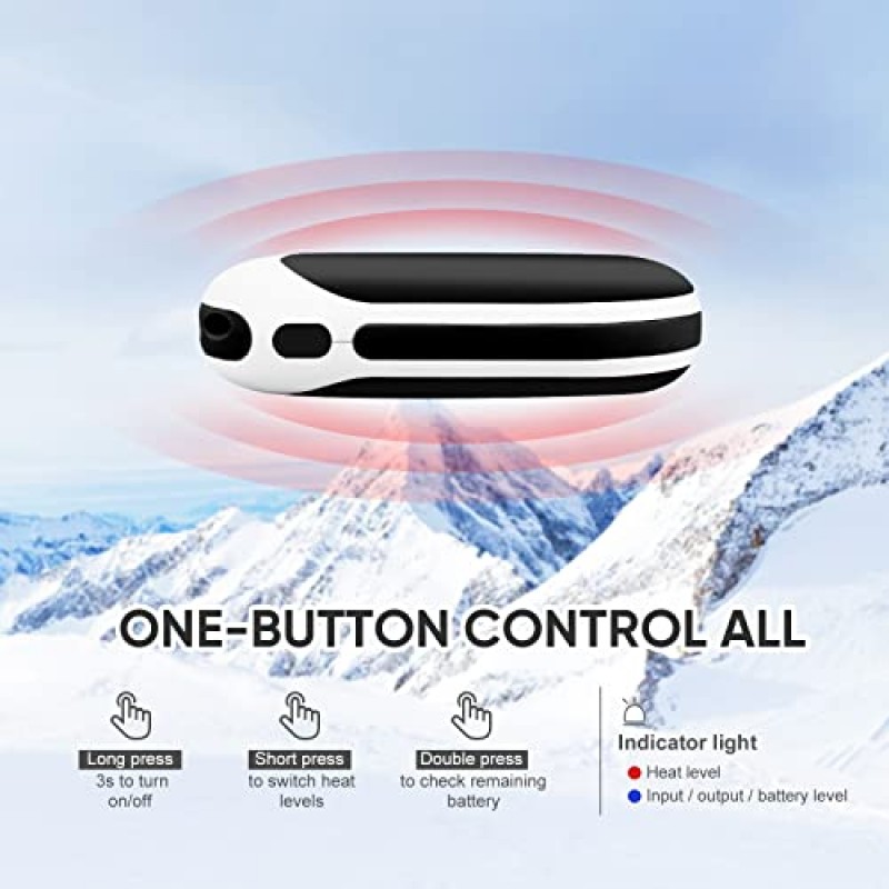 충전식 손난로, 10000mAh 전기 재사용 가능한 손난로, 양면 난방 휴대용 온열기, 야외 캠핑용 Sanlead USB 휴대용 포켓 히터