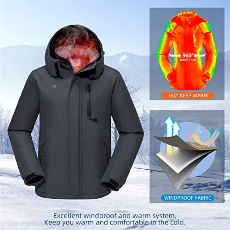 GOLDEN CAMEL 남성용 겨울 자켓 방풍 스키 스노우 자켓 방수 Thicken Parka 레인 자켓 Warm Puffer Coat
