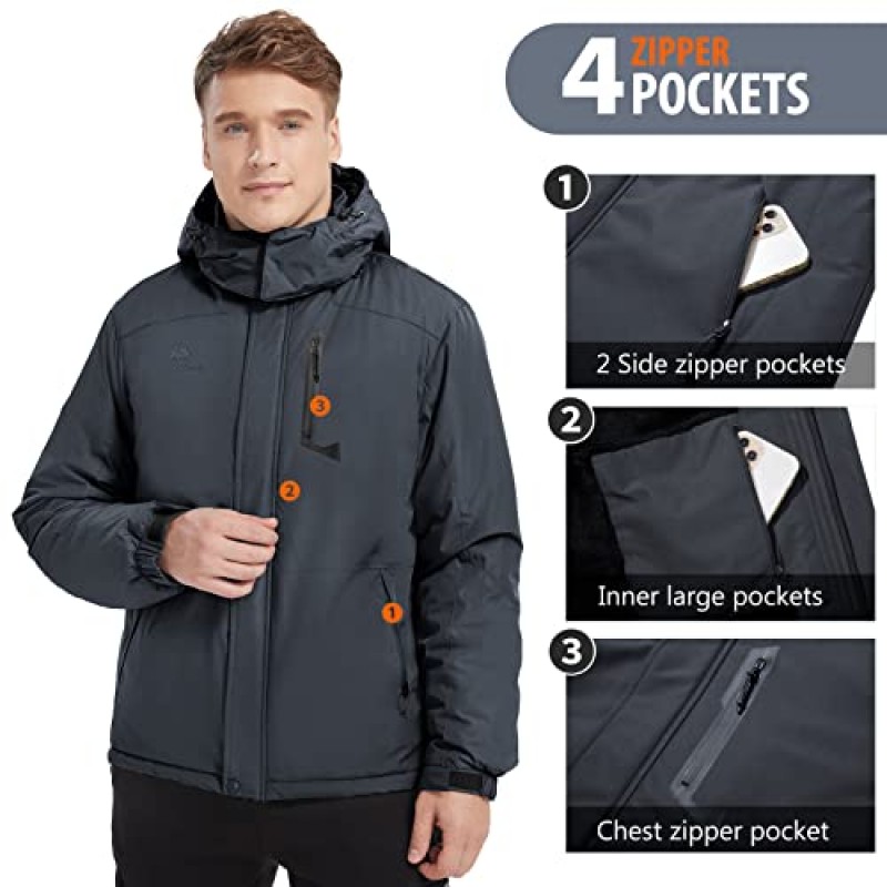 GOLDEN CAMEL 남성용 겨울 자켓 방풍 스키 스노우 자켓 방수 Thicken Parka 레인 자켓 Warm Puffer Coat