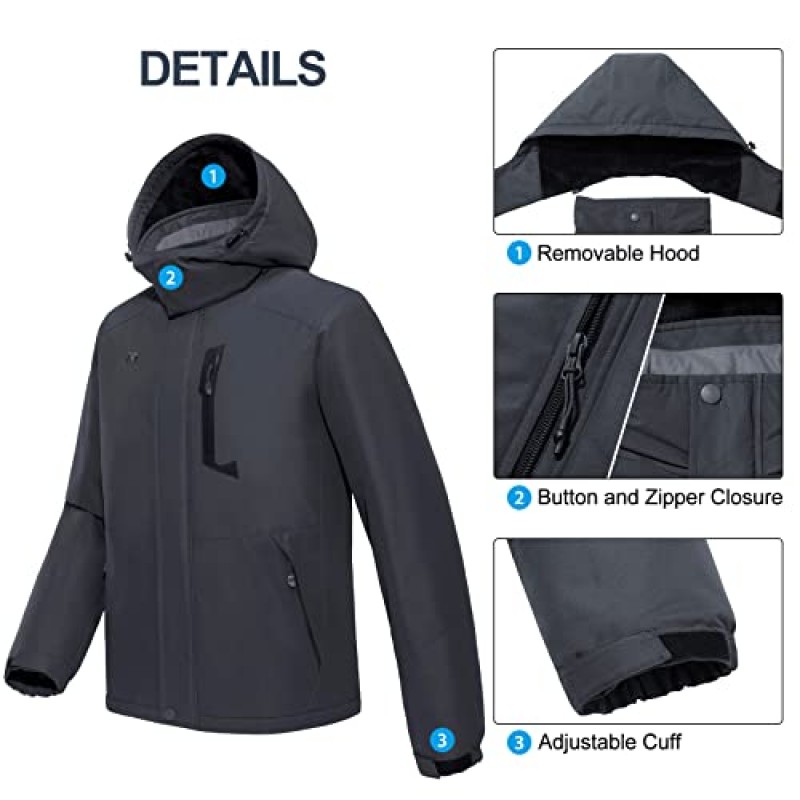GOLDEN CAMEL 남성용 겨울 자켓 방풍 스키 스노우 자켓 방수 Thicken Parka 레인 자켓 Warm Puffer Coat