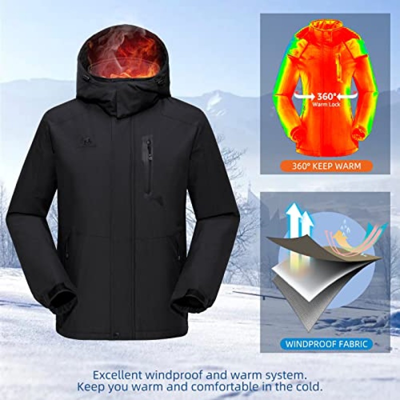 GOLDEN CAMEL 남성용 겨울 자켓 방풍 스키 스노우 자켓 방수 Thicken Parka 레인 자켓 Warm Puffer Coat