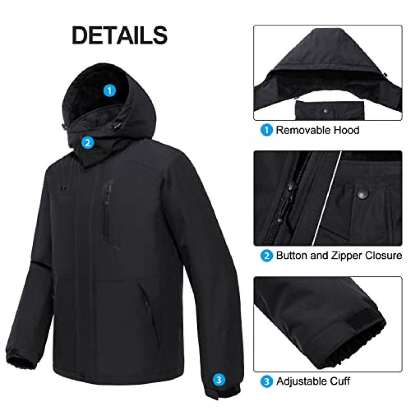 GOLDEN CAMEL 남성용 겨울 자켓 방풍 스키 스노우 자켓 방수 Thicken Parka 레인 자켓 Warm Puffer Coat