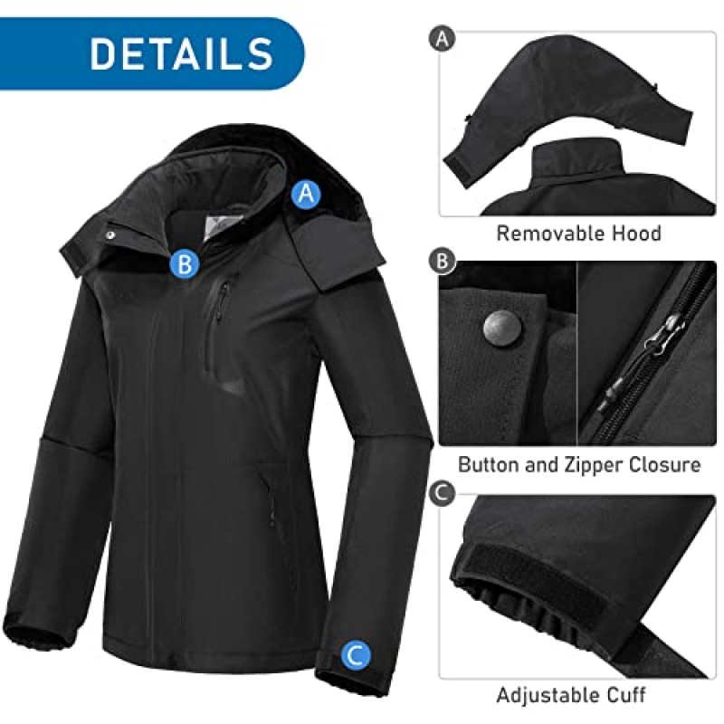GOLDEN CAMEL 여성용 겨울 자켓 방풍 스키 스노우 자켓 방수 Thicken Parka 레인 자켓 Warm Puffer Coat