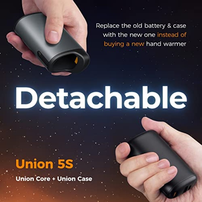 OCOOPA Union U5s 손난로 충전식, 배터리 교체 가능 Handwarmer 10000mAh, 4단계 전기 히터, 15시간 따뜻함, 골프에 적합, 남성용 사냥 선물