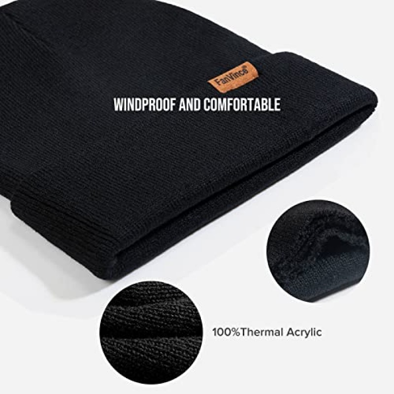 FanVince Beanie 남성 여성 겨울 열 모자 커프 니트 해골 모자 따뜻한 선물