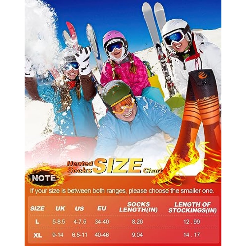 남성 여성을 위한 충전식 온열 양말, 4가지 열 모드 배터리 구동 전기 양말, 기계 세척 가능 난방 양말 사냥을 위한 겨울 보온 양말 오토바이 스키 설원 라이딩 낚시