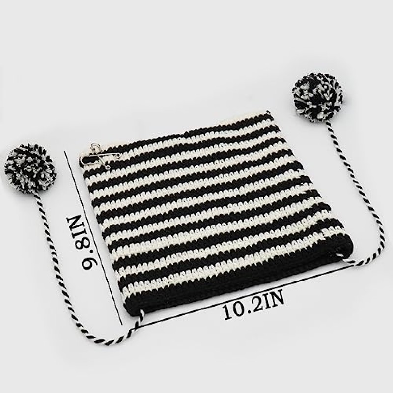 XYIYI 여성용 크로 셰 뜨개질 모자 Pompoms가있는 폭스 니트 모자 Grunge Goth 액세서리 여성용 Slouchy Beanies 소녀