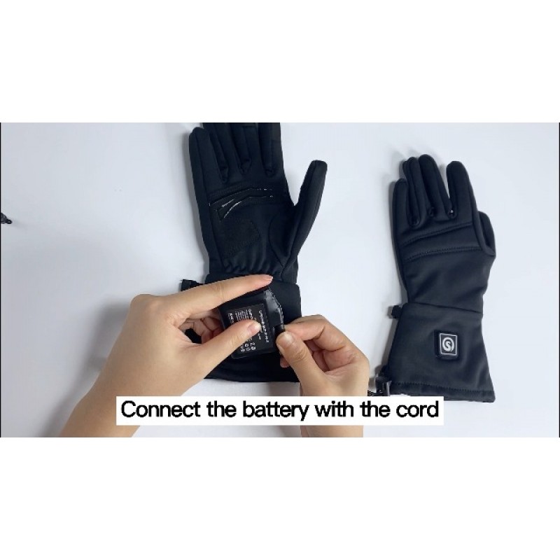 DINSVTA 가열 장갑 라이너 전기 배터리 가열 장갑 남성용 충전식 가열 스키 장갑 7.4V 2200mAh 겨울 야외 작업 및 활동을 위해 최대 6.5시간