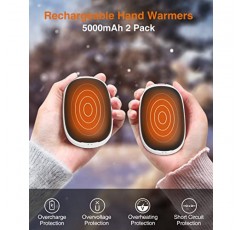 충전식 자기 손난로, Lafhome 2팩 5000mAh 재사용 가능한 휴대용 손난로/전원 은행, 2 in 1 전기 포켓 워머 야외, 사냥, 골프, 캠핑, 여성 남성을 위한 따뜻한 선물용