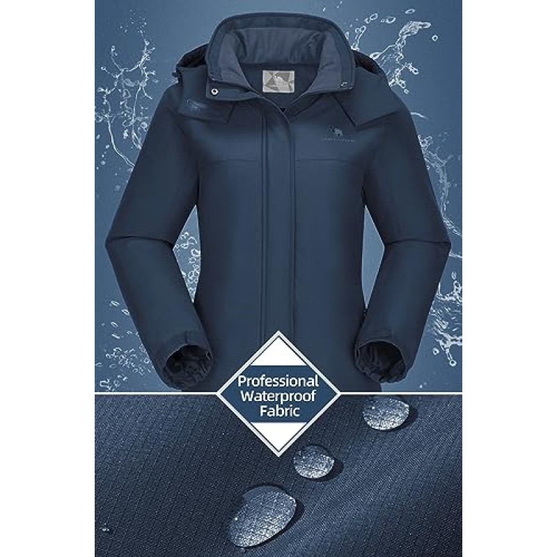 CAMEL CROWN 여성 스키 자켓 Thicken Winter Snow Coat 따뜻한 양털 산 방수 여성 자켓 후드 윈드 브레이커