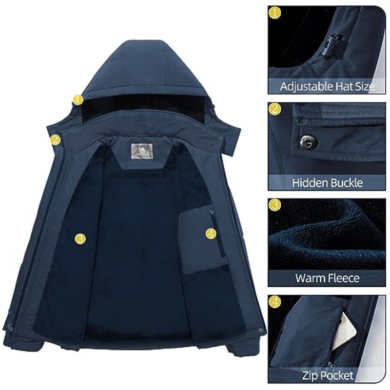 CAMEL CROWN 여성 스키 자켓 Thicken Winter Snow Coat 따뜻한 양털 산 방수 여성 자켓 후드 윈드 브레이커