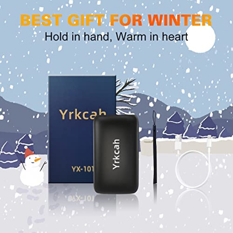 손난로 충전식 10000mAh 급속 충전 손난로 - 전기 재사용 가능한 손난로 보조베터리 포켓 휴대용 충전기, 3단계 8-16시간 오래 지속되는 발열, 남성 여성을 위한 야외 겨울 선물