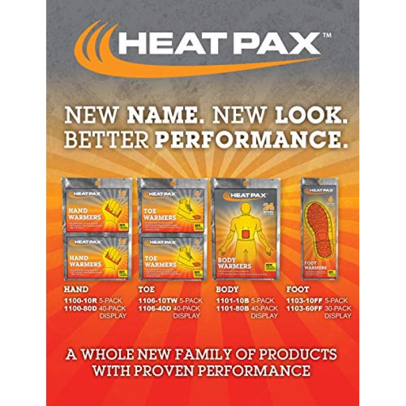 OccuNomix 1100-10R Heat Pax Hand Air Activated, 즉각적인 따뜻함, 무취, 10시간 후 주요 브랜드보다 30% 따뜻함, UL 테스트 완료, 5팩(팩당 1쌍)