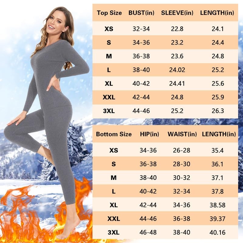 SIMIYA 여성용 열 속옷 긴 존스 세트 긴 소매 프리 컷 양털 안감 탑 바지 추운 날씨를위한 기본 레이어