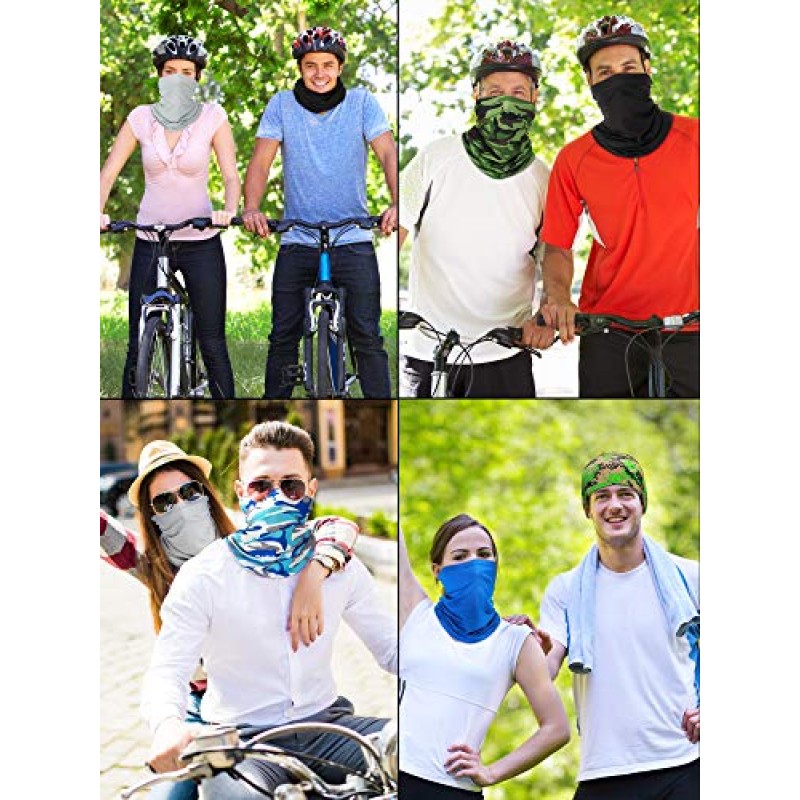 8 조각 목 게이 터 마스크 방풍 스카프 UV 보호 Balaclava Bandanas 남성 여성을위한 통기성 야외