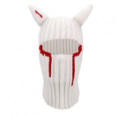 재미 있은 뿔 크리 에이 티브 니트 모자 할로윈 Beanies 전체 얼굴 커버 스키 마스크 모자 Windproof Balaclava Hat