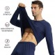 LANBAOSI 2 팩 남성용 열 셔츠 Crewneck 긴 소매 열 언더 셔츠 남성용 기본 레이어 Cold Weather Thermals
