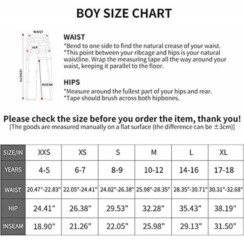 Anyanmoutn 키즈 소년 소녀 방수 방풍 Softshell 양털 따뜻한 하이킹 바지 야외 스노우 스키 바지 겨울