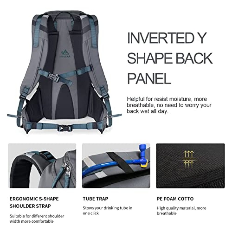 Unigear 스키 배낭, 22L 스노우보드 여행 배낭 스노우보드, 스키, 캠핑, 하이킹용 900D 폴리에스테르 방수 배낭