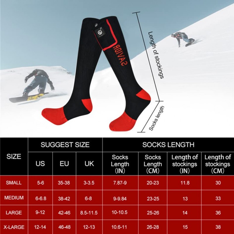 구세주 가열 양말, 남성 여성용 충전식 전기 가열 양말, 겨울 발 따뜻하게, 야외 작업, 스키, 스케이트, 사이클링, 캠핑, 낚시, 사냥 등에 적합합니다.