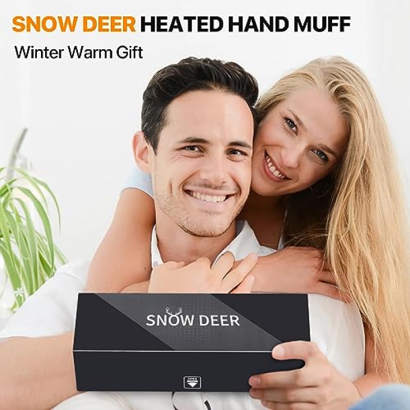 7.4V 충전식 배터리가 포함된 SNOW DEER 가열 핸드 머프, 사냥 골프 캠핑 겨울 야외용 전기 핸드 워머 파우치