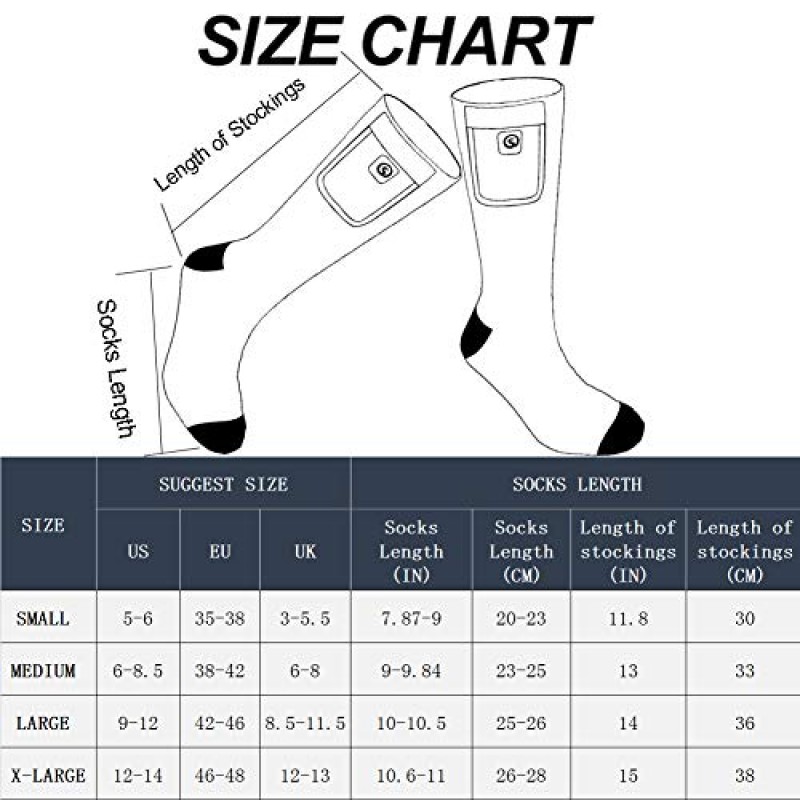 여성용 온수 양말 남성용, 발 따뜻하게 전기 충전식 배터리 난방 양말, 겨울용 차가운 발 사냥 스키 캠핑 하이킹 오토바이 타기 스노우 보트 열 따뜻한 양말