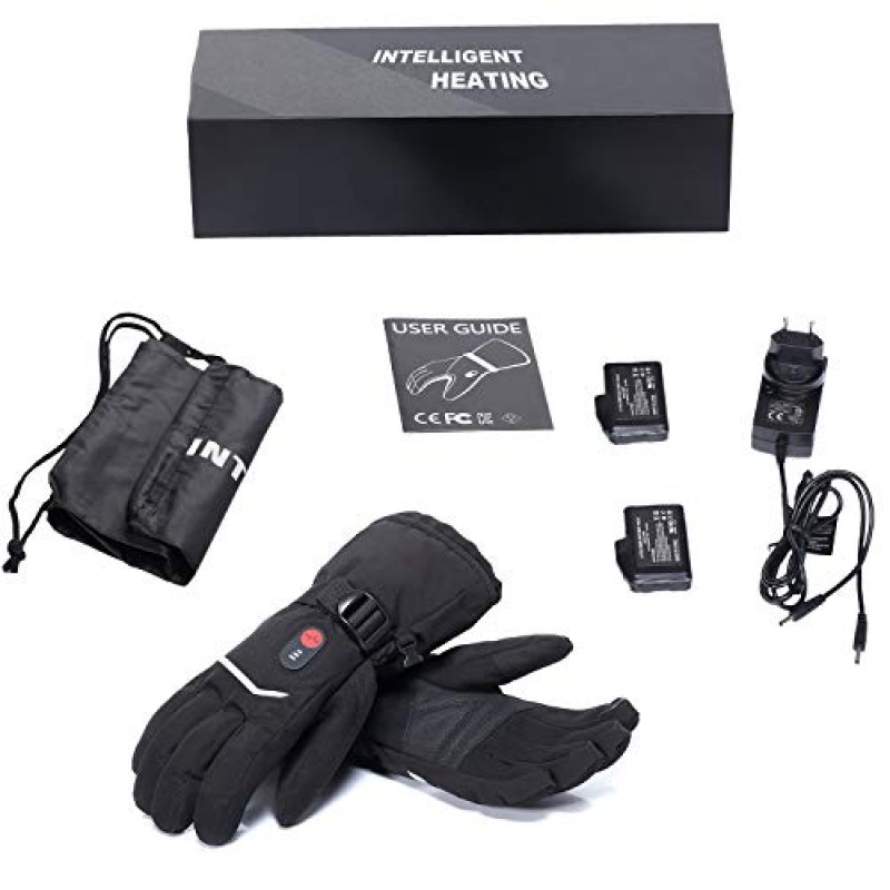 day Wolf 남성용 여성용 가열 장갑 업그레이드, 방수 및 터치 스크린 7.4V 2200mAh 충전식 전기 장갑 스키, 스노우보드, 스케이트, 캠핑 하이킹 달리기용 손 따뜻하게